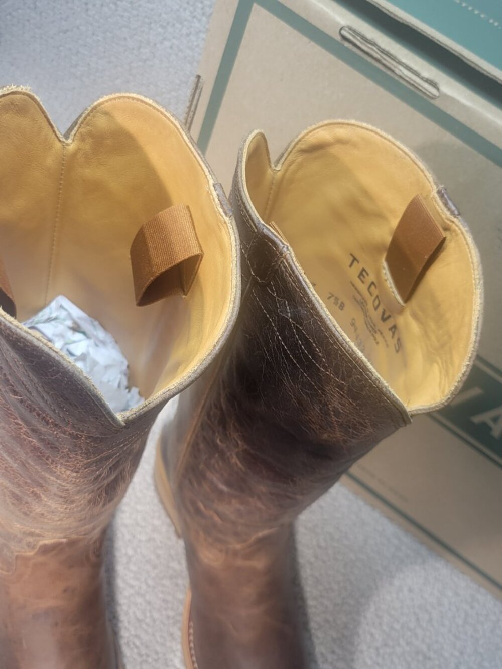 Tecovas The Charlie Women's Size 7.5B Cafe Goat Stovepipe Boots - Picture 10 of 11
